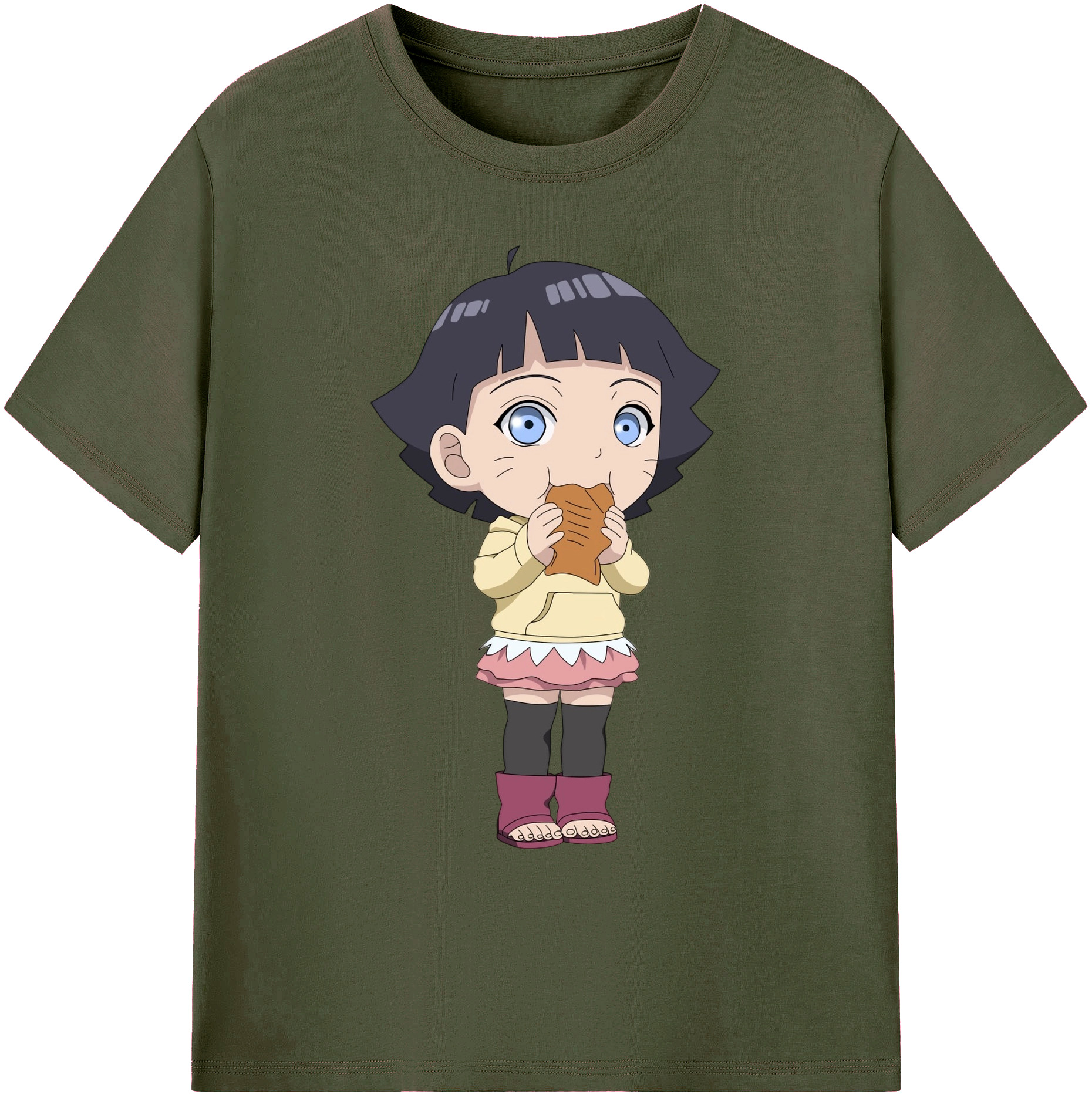 （画像用） NARUTO -ナルト- うずまき ヒマワリ Uzumaki Himawari 綿100％ メンズ半袖Tシャツ｜肌触りやわらか＆通気性
